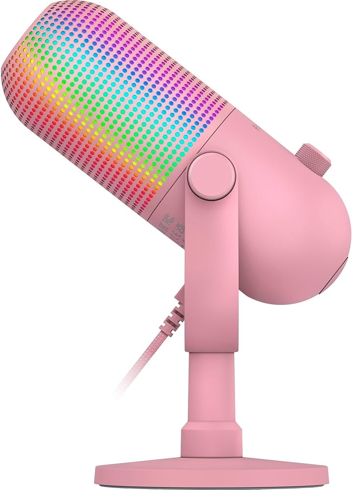 Microphone Razer SEIREN V3 CHROMA RGB , USB Condenser Microphone , Gain Limiter , Build-in Shock Absorb , Quartz (Pink) , RZ19-05060300-R3M1 - Albagame