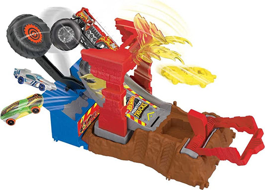 Set Hot Wheels Monster Trucks Arena Smash 5 Alarm Fire - Albagame