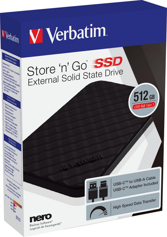 512GB Verbatim Store 'n' Go 2.5" , SSD External