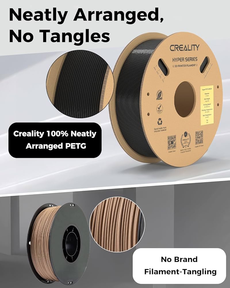 Filament Creality Hyper-PETG Black for 3D Printer , fast print , chemical sunlight resist , 1kg 1.75 , 3301030043 - Albagame