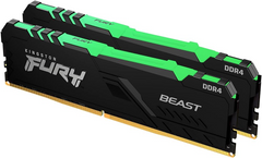 RAM 16GB Kingston FURY Beast RGB 2x 8GB 3200Mhz DDR4 Desktop KF432C16BBAK2/16 - Albagame