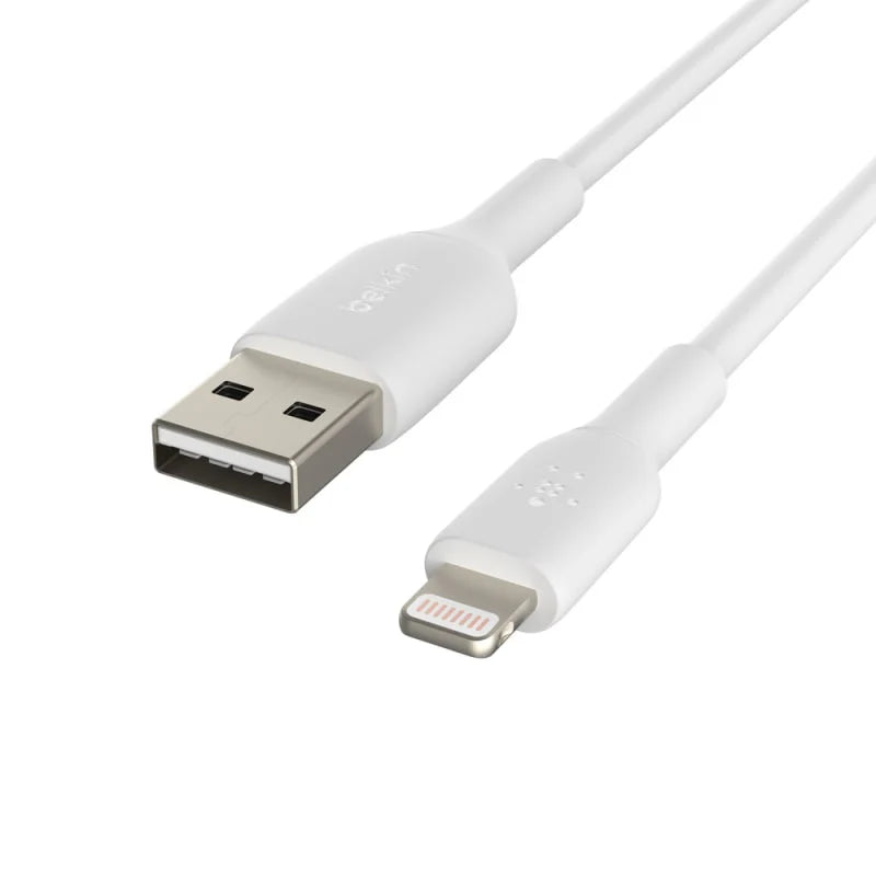 Cable USB-A  Belkin BoostCharge , USB-A to Lightning , 1m , White , CAA001BT1MWH - Albagame