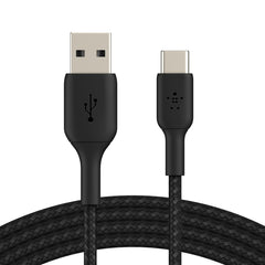Cable USB-A  Belkin BoostCharge , USB-A to USB-C , 1m , Braided Black , CAB002BT1MBK