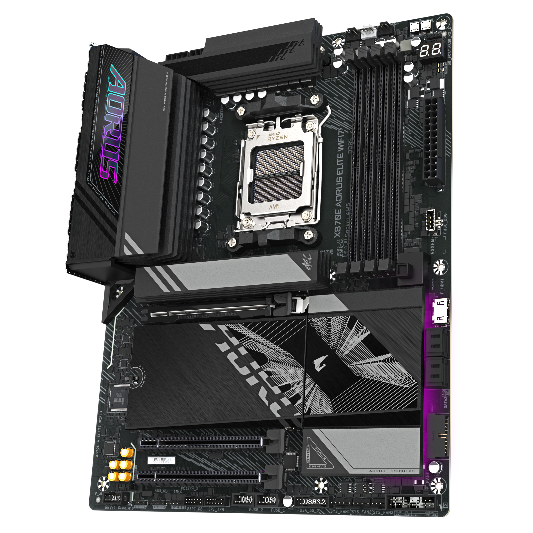 Motherboard Gigabyte X870E AORUS ELITE WIFI7 , Wireless + Bluetooth , ATX , DDR5 , Socket AM5 , 16+2+2 , X870E AORUS ELITE WIFI7 - Albagame