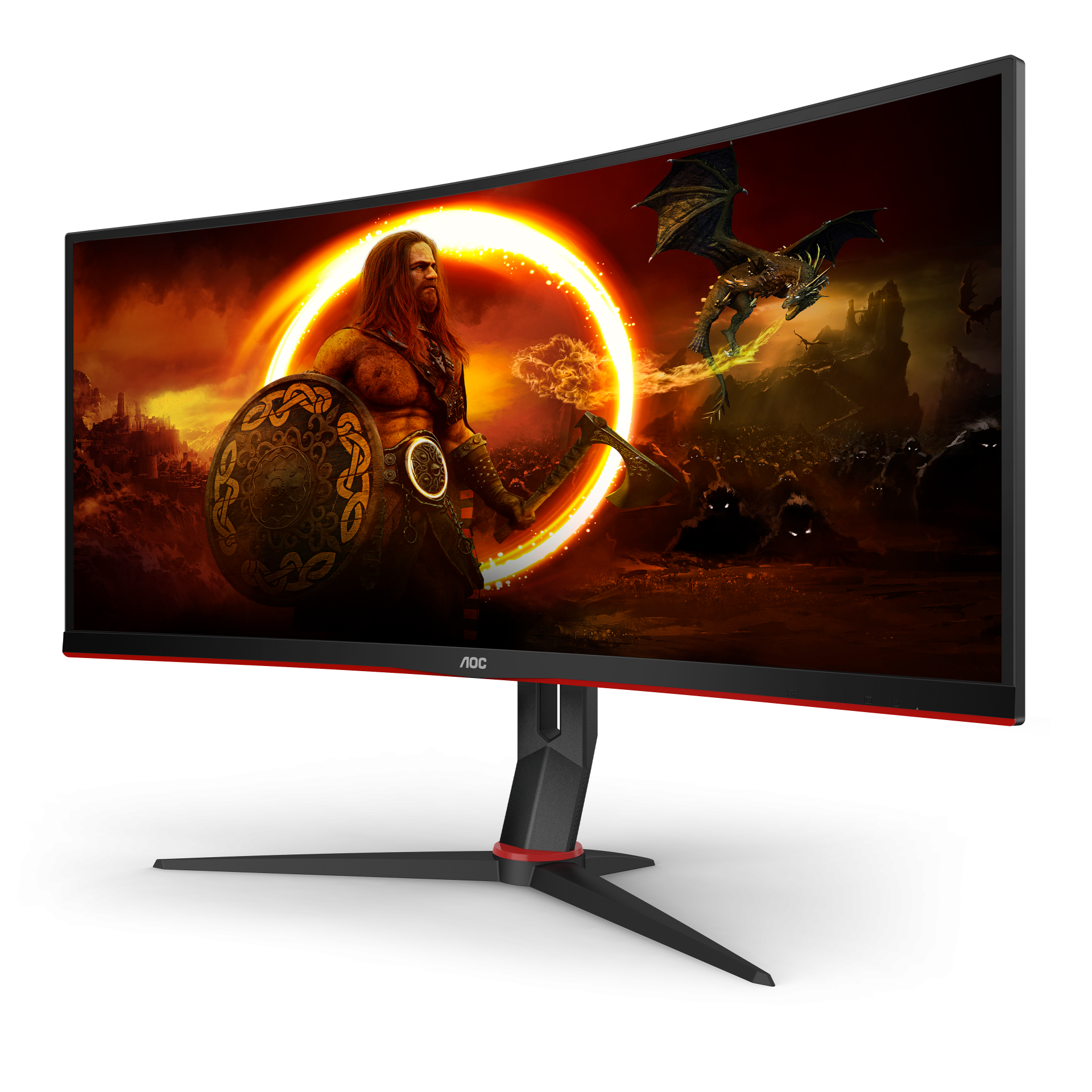 Monitor 34" AOC Gaming Curved  2K WQHD 3440x1440p IPS 144Hz 1ms 119%sRGB 350nits - Albagame