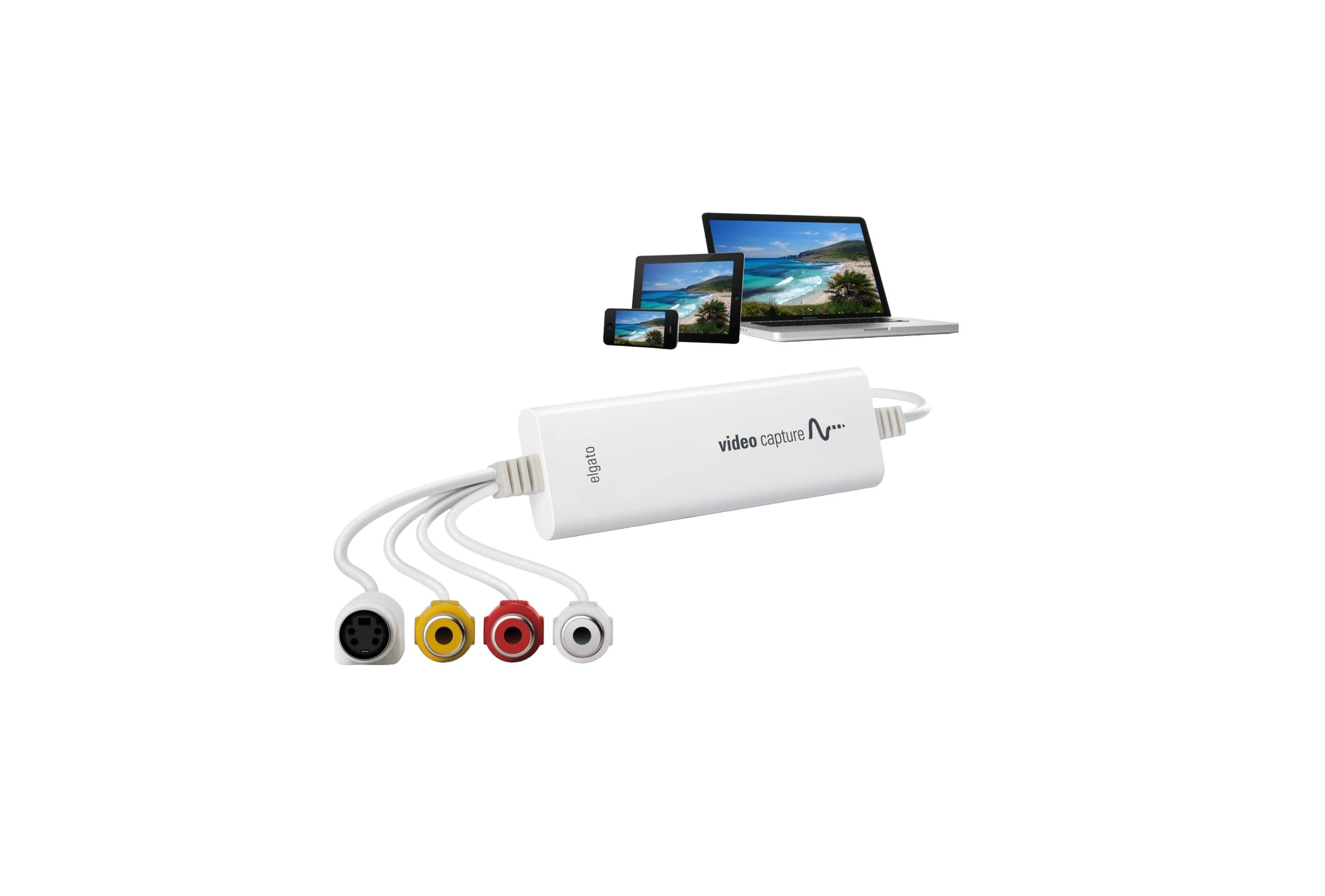 Videograbber Elgato Video Capture , NTSC SECAM PAL PAL/60 f/ Mac , PC , iPad , USB-A to Audio/Video grabber , Capture , White , 1VC108601001 - Albagame