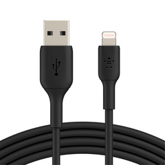 Cable USB-A to Lightning  Belkin BoostCharge up to 18W , Charging and data sync , Black , 2m , BEL-0060 - Albagame