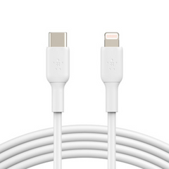 Cable USB-C to Lightning  Belkin BoostCharge up to 18W , Charging and data sync , White , 1m , BEL-0056 - Albagame