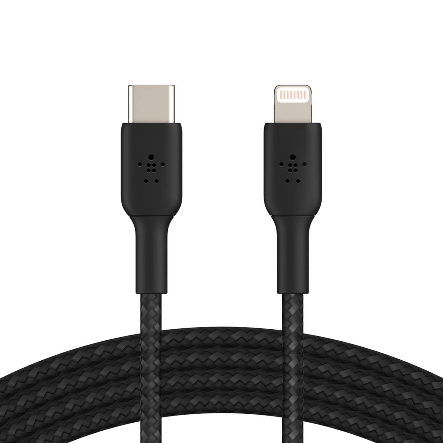 Cable USB-C  Belkin BoostCharge , USB-C to Lightning , 1m , Braided Black , CAA004BT1MBK - Albagame