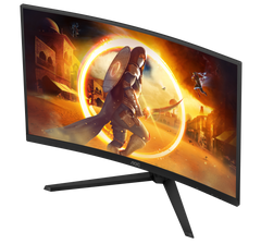 Monitor 31.5" AOC Gaming Curved 1500R  QHD 2560x1440p Fast VA 180Hz 0.5ms 300nits , 2xHDMI 1xDisplayPort , HAS , VESA , Adaptive Sync , Black/Red , CQ32G4VE , 1Y - Albagame