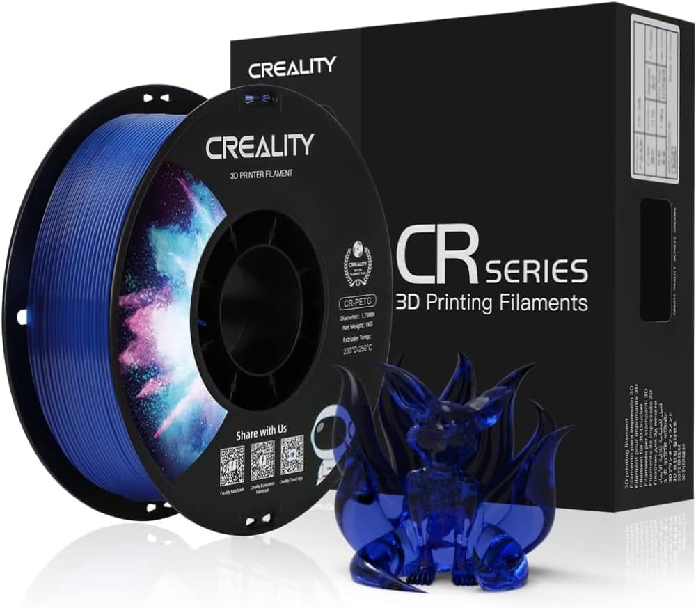 Filament CREALITY CR-PETG Blue for 3D Printer , Hard Glossy , Tensile Str. 49MPA , 1 kg Spool 1.75 , 3301030032 - Albagame