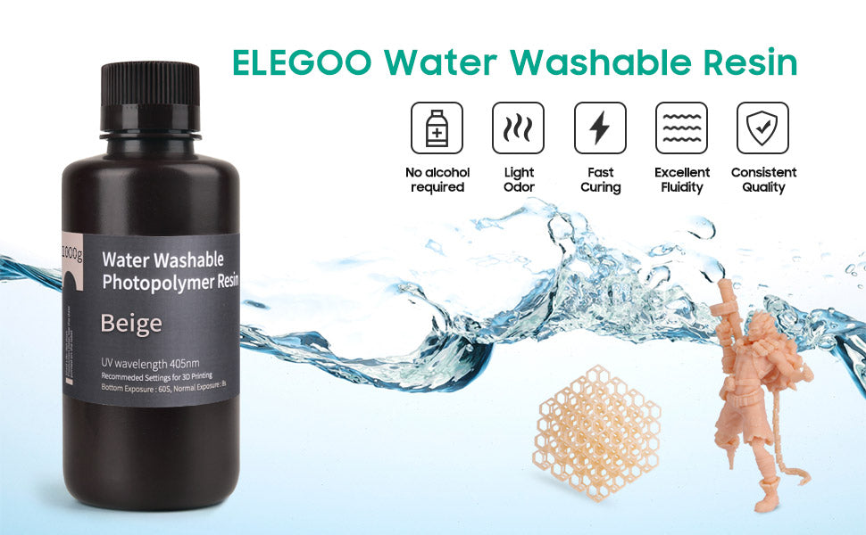 Water Washable Resin Elegoo 1kg Beige - Albagame
