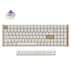 Keyboard Keychron K4 HE Special Edition , 96% , QMK/VIA Online Customization , Wireless + Bluetooth , Magnetic Purple Switch with RGB Backlight , US Layout , White + Wood , K4H-Q1