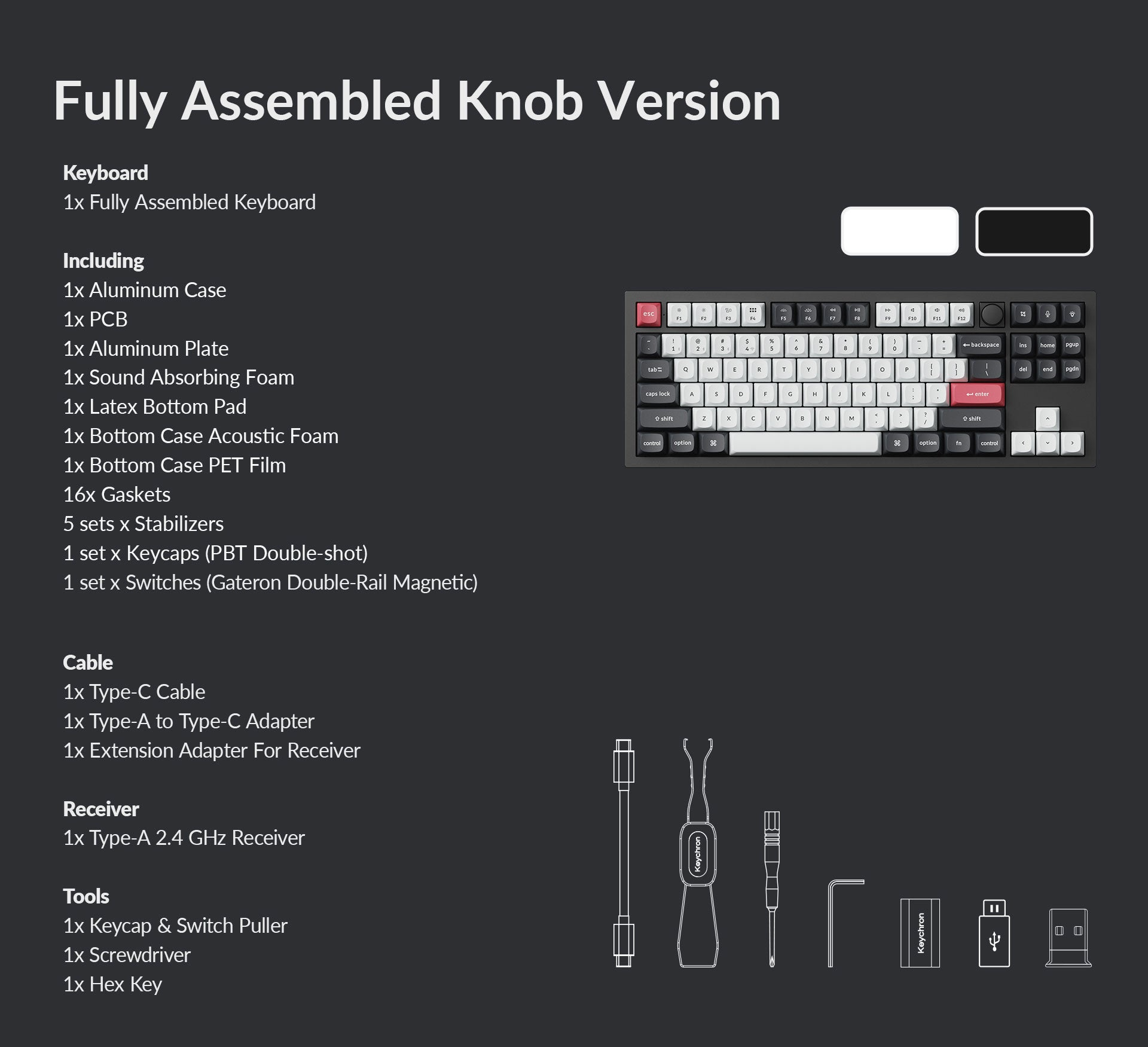 Keyboard Keychron Q3 HE  Q3H-M1 , QMK/VIA Wireless/Bluetooth Mechanical Keyboard , Purple Switch (Hot-Swappable) , Hall Effect , 80% , US Layout , Black/White/Red , Q3H-M1 - Albagame