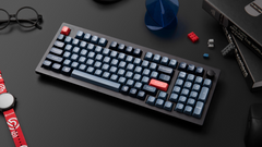 Keyboard Keychron V5 Max  V5M-D4 , QMK/VIA Wireless/Bluetooth Mechanical Keyboard , Yellow Switch (Hot-Swappable) , 96% , US Layout , Black/Blue/Red , V5M-D4 - Albagame