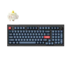Keyboard Keychron V5 Max  V5M-D4 , QMK/VIA Wireless/Bluetooth Mechanical Keyboard , Yellow Switch (Hot-Swappable) , 96% , US Layout , Black/Blue/Red , V5M-D4 - Albagame