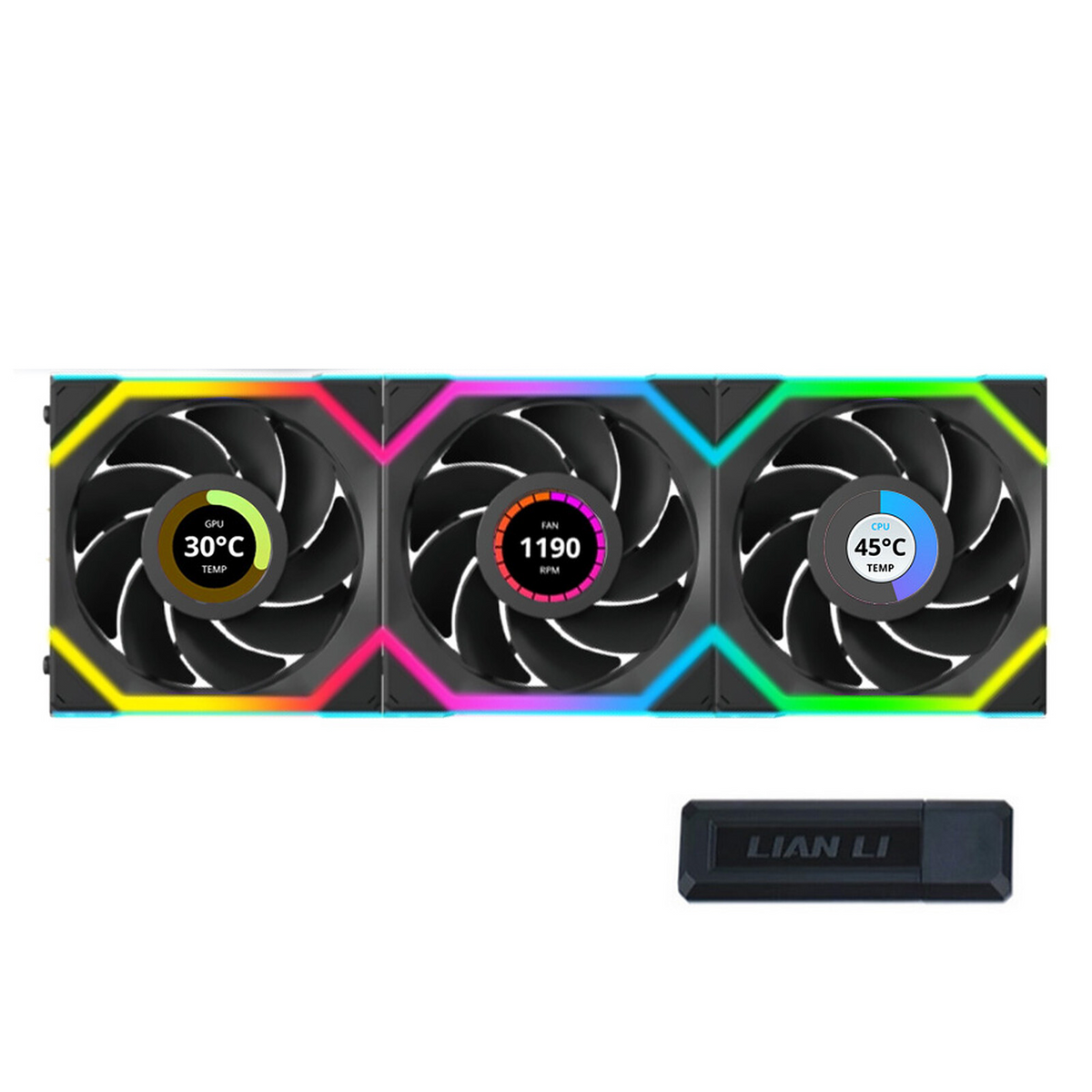 Fan Lian LI UniFan SL Wireless LCD ARGB  Black - Albagame