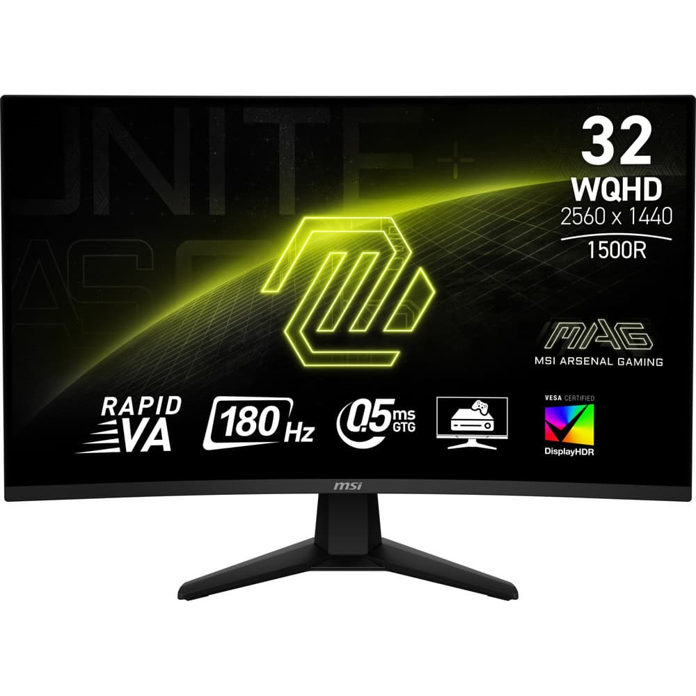 Monitor 32" MSI MAG 32CQ6F , QHD 2560x1440p Rapid VA 180Hz 1ms 101%sRGB 400nits , 2xHDMI 1xDisplayPort , VESA , FreeSync , Black , 9S6-3DC91M-001 , 2Y