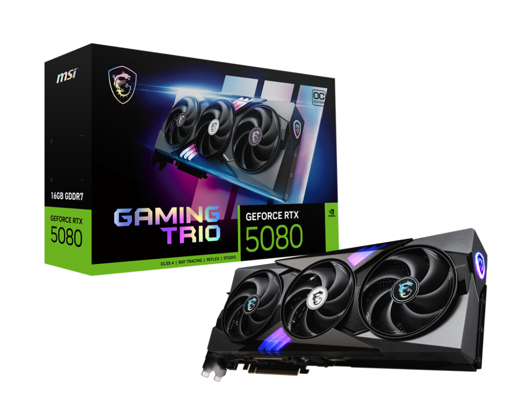 GPU MSI GAMING TRIO OC GeForce RTX 5080 16GB GDDR7 - Albagame