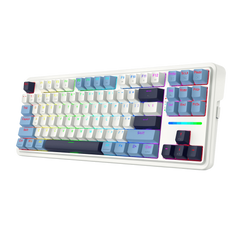 Keyboard Redragon Antonium PRO , RGB , 80% with 87 keys , Gasket Structure & Hot-Swap Functionality , Wireless/Bluetooth/Wired , White & Blue Mixed Keycaps , K728