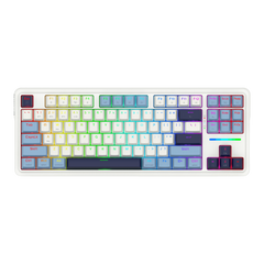 Keyboard Redragon Antonium PRO , RGB , 80% with 87 keys , Gasket Structure & Hot-Swap Functionality , Wireless/Bluetooth/Wired , White & Blue Mixed Keycaps , K728