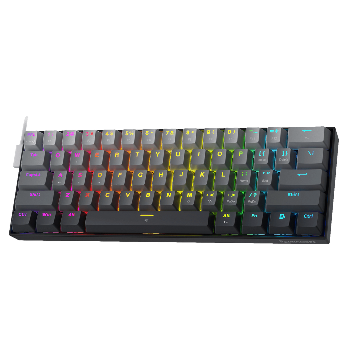 Keyboard Redragon Fizz K617 , RGB , 60% with 61 keys , Magnetic Hall Effect switches with Polling rate of 8k Hz , Wired , Black , K617-Hall