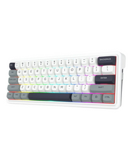 Keyboard Redragon Ironguard PRO , RGB , 60% with 61 keys , Hot-Swappable Dragon Chant switches , Wireless/Bluetooth/Wired , White & Blue Mixed Keycaps , K722WGP