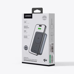 Power Bank 10,000mAh Ugreen Qi2 Magnetic Wireless Charging up to 15W , 1x USB-C 30W PD Input/Output , Black , Model PB761 , 45763