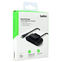 HUB USB-C  Belkin BoostUp Charge 4 Port USB Power Extender up to 30W , 1x USB-C 2m Cable to 2x USB-C  2x USB-A , Black , BUZ001BT2MBKB7