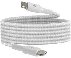 Cable USB-C  Belkin BoostCharge , USB-C to USB-C up to 60W , Braided , 2m , White , CAB004BT2MWH - Albagame