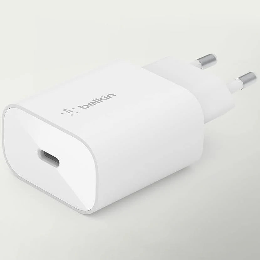 Charger 25W  Belkin BoostCharger , 1x USB-C up to 25W 1x USB-C to USB-C Cable 1m , White , WCA004VF1MWH-B6 - Albagame