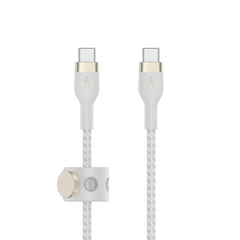 Cable USB-C  Belkin BoostCharge PRO Flex , USB-C to USB-C up to 60W , Braided , 1m , Braided White , CAB011BT1MWH