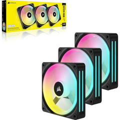 Fan 3x 120mm Corsair iCUE LINK QX120 ARGB 120mm PWM , up to 2,400 RPM Adjustable , Airflow 107 m3/h , Premium Edition , with iCUE LINK System Hub + Cable , Black , CO-9051002-WW