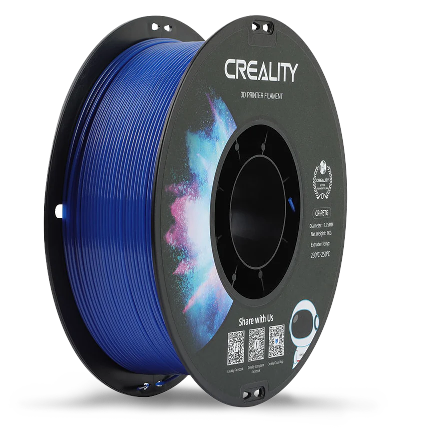 Filament CREALITY CR-PETG Blue for 3D Printer , Hard Glossy , Tensile Str. 49MPA , 1 kg Spool 1.75 , 3301030032 - Albagame