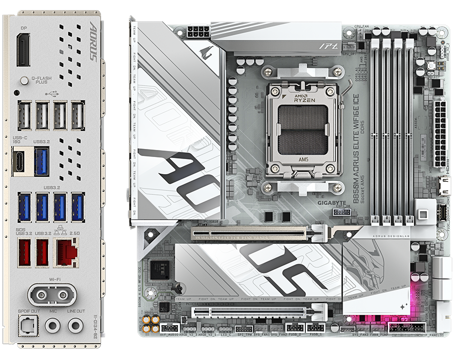 Motherboard Gigabyte B850M AORUS ELITE WIFI6E ICE - Albagame