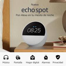 Smart Speaker Amazon Echo Spot (Latest Model) , Alexa , Built in Display Touchscreen , Speaker , WiFi Bluetooth , Black/Grey , B0C2RSK776