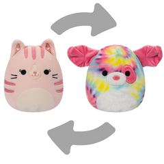 Plush Squishmallows Pink Tabby Cat/Rainbow Tie-Dye Dog - Albagame