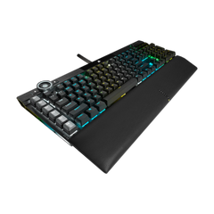 Keyboard Corsair K100 RGB , Optical Mechanical with OPX Switches , aluminum design with RGB edge + iCUE wheel  , US Layout , Black , CH-912A01A-NA