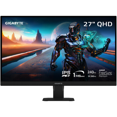 Monitor 27" Gigabyte GS27QXA , QHD 2560x1440 SS-IPS 350cd/m² 1ms 240Hz 128%sRGB , 2x HDMI 1x DisplayPort , VESA , FreeSync Premium , Black , GS27QXA , 1Y