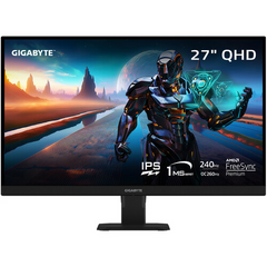Monitor 27" Gigabyte GS27QXA , QHD 2560x1440 SS-IPS 350cd/m² 1ms 240Hz 128%sRGB , 2x HDMI 1x DisplayPort , VESA , FreeSync Premium , Black , GS27QXA , 1Y