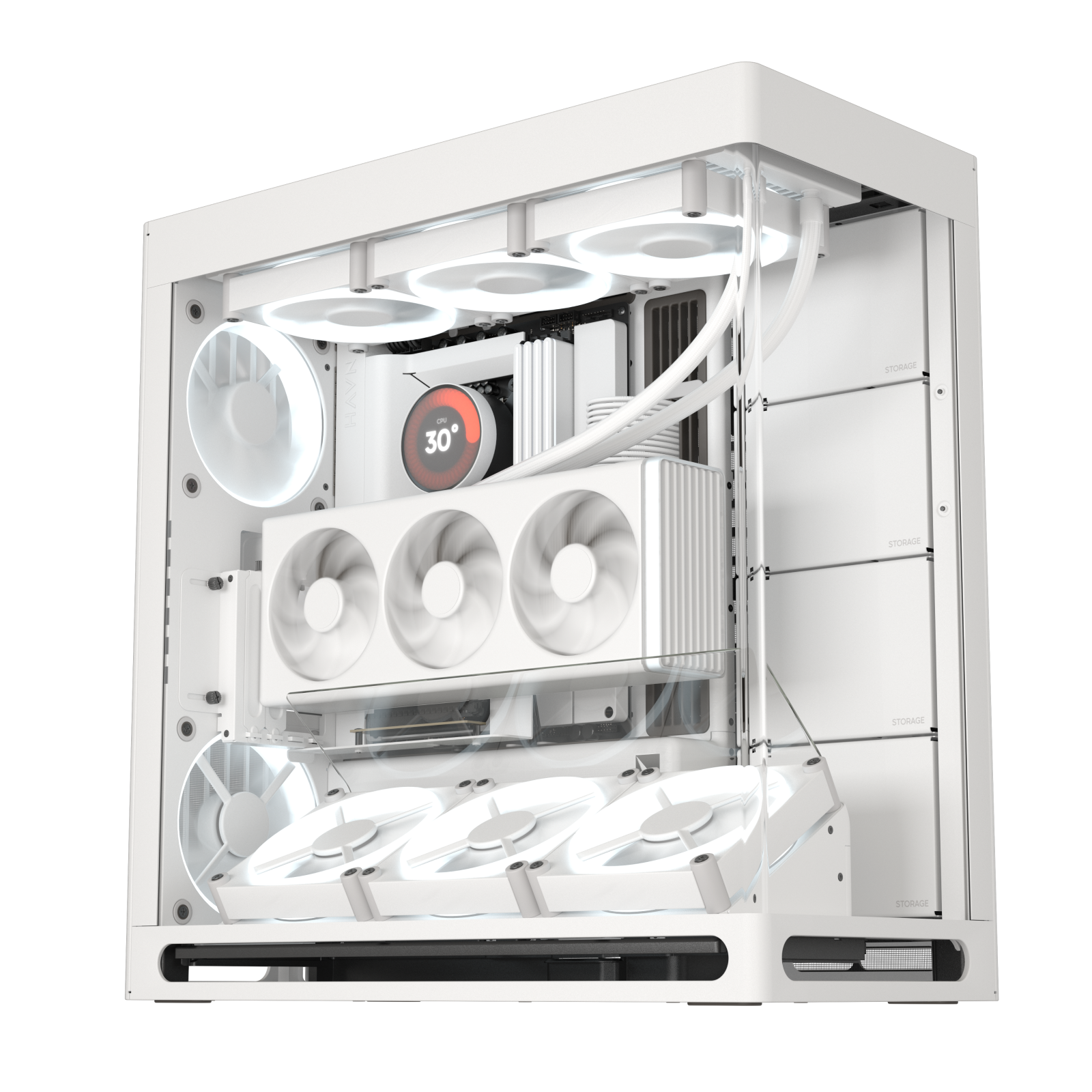 Case HAVN HS 420  vertical GPU  White - Albagame