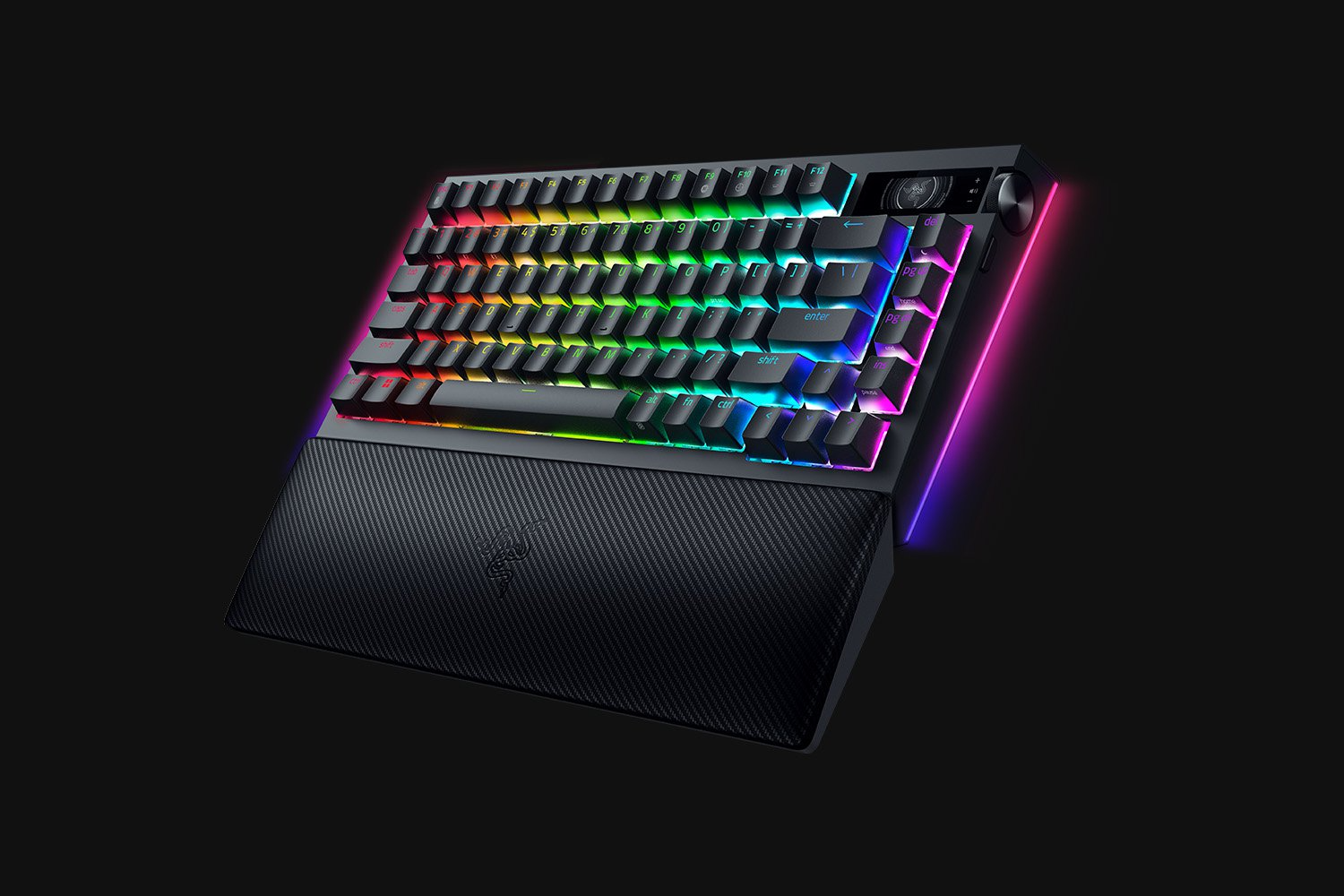 Keyboard Razer BLACKWIDOW V4 75% Pro Wireless/Bluetooth Chroma RGB + Underglow LED RGB , Orange Switches , Black , RZ03-05130100-R3M1 - Albagame