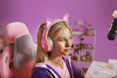 Headset Razer KRAKEN KITTY V2 , Bluetooth , Chroma RGB , designed for  PC/PS5 , Kitty Bear Bunny Ears , Quartz (Pink) , RZ04-04860100-R3M1 - Albagame