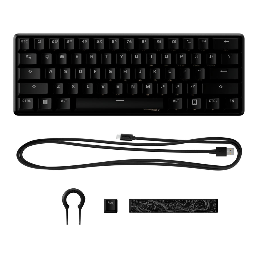 Keyboard HyperX Alloy Origins 60 , RGB and 5 brightness levels , Mechanical Gaming HX Red Keys Linear , 100% anti-ghosting , US Layout , Black , 4P5N4AA - Albagame