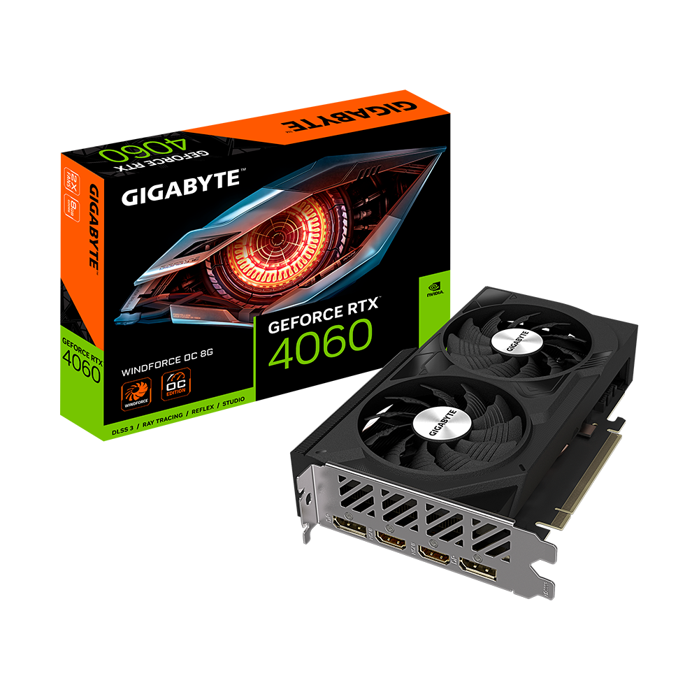 GPU Gigabyte WINDFORCE OC GeForce RTX 4060 8GB GDDR6 - Albagame