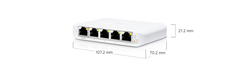 Switch 5 Ports Ubiquiti UniFi USW Flex Mini , 5x Gigabit Ethernet RJ45 10/100/1000  1x PoE port  , Managed , USW-Flex-Mini - Albagame