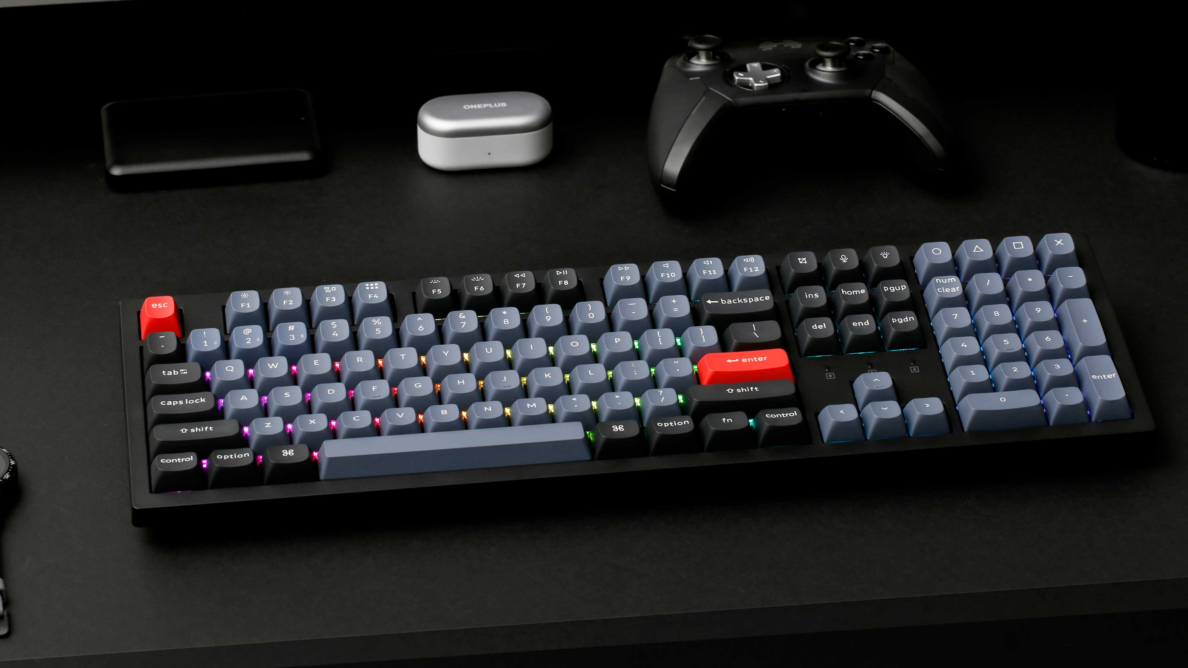 Keyboard Keychron K10 Pro K10P-H1 , QMK/VIA Wireless/Bluetooth Mechanical Keyboard , Red Switch (Hot-Swappable) , 100% , US Layout , Black , K10P-H1 - Albagame