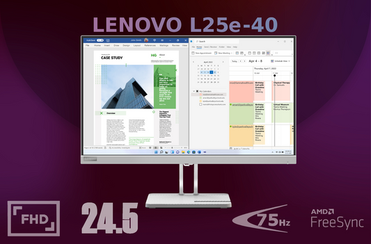 Monitor 24.5" Lenovo L25e-40  , FHD 1920x1080p VA 250nits 99% sRGB AG 75Hz - Albagame