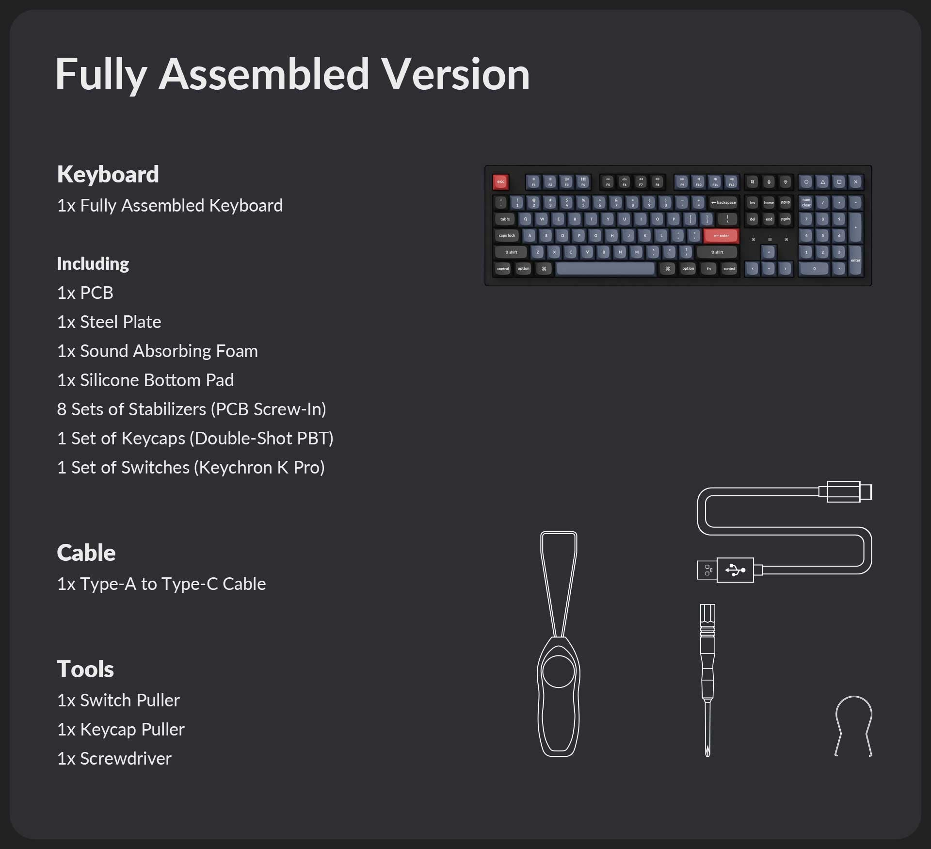 Keyboard Keychron K10 Pro K10P-H1 , QMK/VIA Wireless/Bluetooth Mechanical Keyboard , Red Switch (Hot-Swappable) , 100% , US Layout , Black , K10P-H1 - Albagame