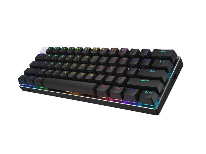 Keyboard Logitech PRO X 60 , LIGHTSYNC RGB , LIGHTSPEED Wireless or Bluetooth or USB wired connection , Mechanical Optical Switches Tactile , US Layout , Black , 920-011911 - Albagame